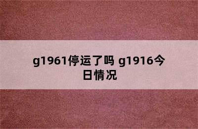 g1961停运了吗 g1916今日情况